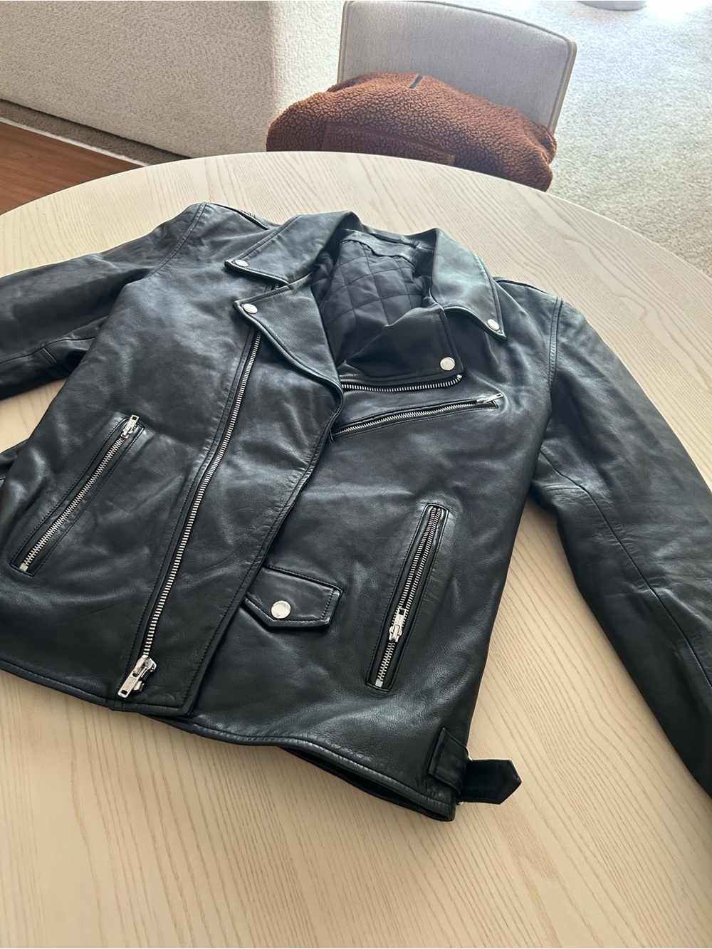 Classic Black Leather Moto Jacket